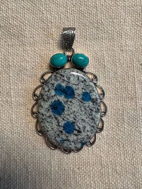 K2 Stone Statement Pendant with Turquoise Accents